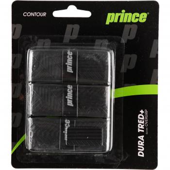 Prince Overgrip Dura Tred Plus 3er - Mango de Raqueta de Tenis, Color Negro, Talla Standard