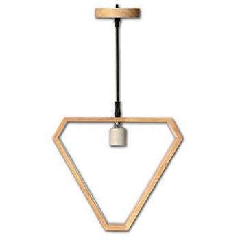 Lámpara colgante de madera TECNOLUX EURO con rosca E27, dimensiones 25x28.5x5 cm, diámetro color natural, ideal para restaurante, dormitorio y sala de estudio