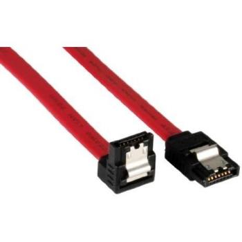 Cable SATA 0,3 m Angulado con Seguridad Rojo 6Gb/s