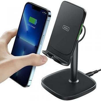 INIU Cargador Inalámbrico Rápido,15W Qi-Certified Wireless Charger Estación Compatible para iPhone