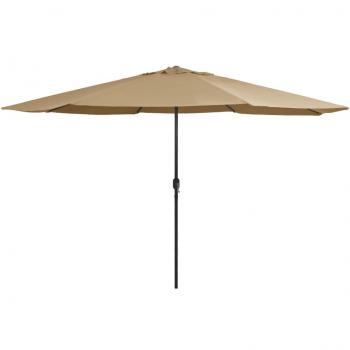 vidaXL Outdoor Garden Parasol with Metal Pole 390 cm Taupe