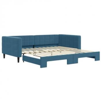 Sofá cama nido terciopelo azul 100x200 cm