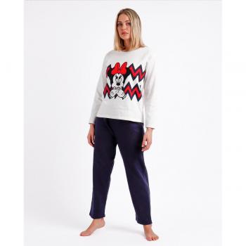Pijama Manga Larga Minnie Zigzag blanco Disney