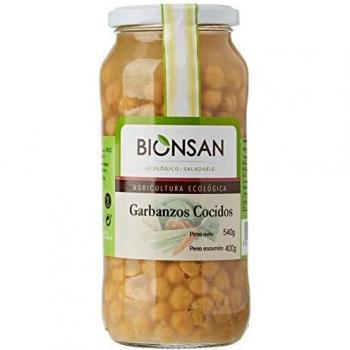 Bionsan Garbanzos Cocidos Ecológicos - 4 Botes de 400 g - Total: 1600 gr.