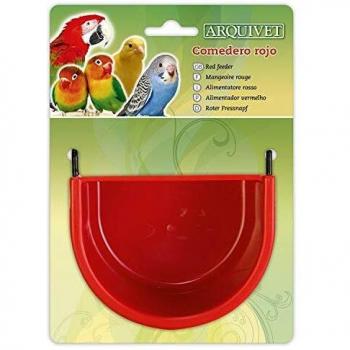 Comedero Rojo para Aves de 11.5x8x8 cm