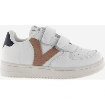 Zapatillas deportivas Victoria Tiempo de efecto piel con piezas en contraste y tiras adherentes para niños