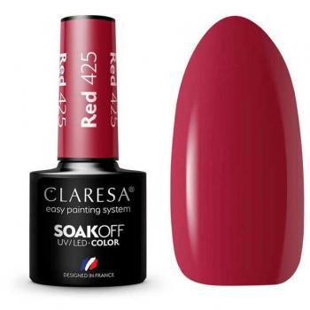 Claresa Esmalte Semipermanente Soak Off 425: Red, 5 g, compatible con lámparas UV/LED