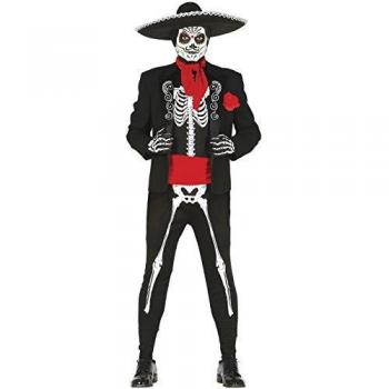 Guirca- Disfraz adulto skeleton mejicano, Talla 52-54