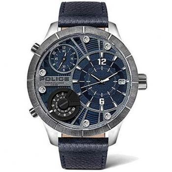 Police Reloj Analógico para Unisex Adultos de Cuarzo con Correa en Cuero PL15662XSTU.03