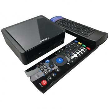 Blusens WebTv W + Smart Remote 2 - Pack de reproductor multimedia y mando con teclado, color negro