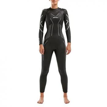 2XU P:2 Propel Wetsuit para Mujer, Manga Larga, Color Negro/Textural Geo, Talla M