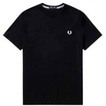 Camiseta de Hombre Fred Perry Negra de Manga Corta y Cuello Redondo - Talla XXL