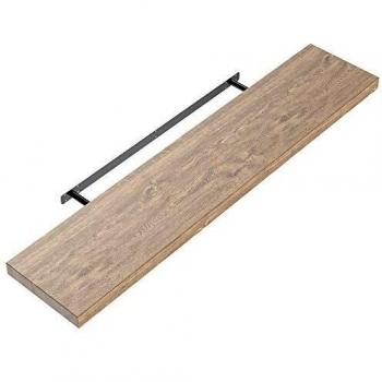 Estante Flotante de MDF en Roble Oscuro 110cm con Soporte, Capacidad 15kg