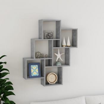Estante cubo de pared contrachapado gris hormigón 78x15x93 cm