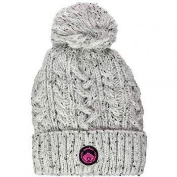 Superdry Gracie Cable Beanie Gorro de Punto, Gris