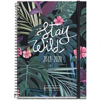 Miquelrius - Agenda Escolar con Espiral 2019-2020, Semana Vista Stay Wild Español, 117 x 182 mm