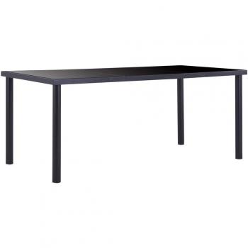 Mesa de comedor de vidrio templado negro 180x90x75 cm