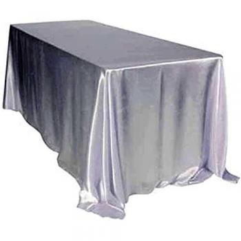 JIUERYY Mantel de Satén para Banquete de Boda, Banquete, Evento, Decoración de Bautizo, Blanco, 250x350 CM