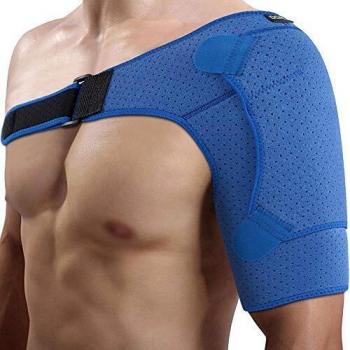 Doact Hombro Apoyo con Almohadilla de Presión, Ajuste de Compresión Respirable Apoyo de Hombro para Manguito Rotador, Alivio del Dolor Muscular Recuperación Dislocado Articulación