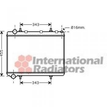 Radiador de refrigeración del motor VAN WEZEL 40002259 - Ancho 567mm, Largo 380mm, Profundidad 32mm