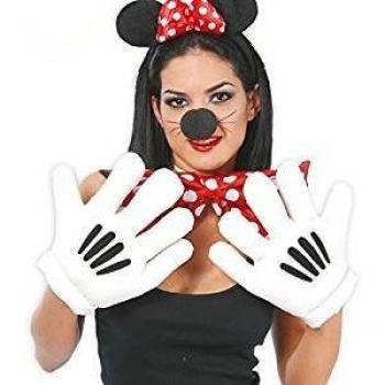 Guantes de Mickey Mouse con personajes de dibujos animados, talla única, color negro
