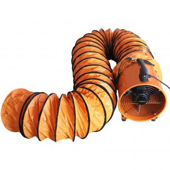 Extractor de polvo MAXBLAST 300mm 550W con conducto de 6m Naranja