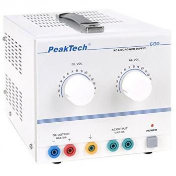 Alimentador de laboratorio PEAKTECH 6130 - AC/DC estabilizado, 1 - 15 V, 10 A