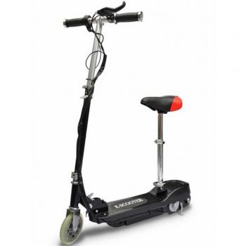 Patinete eléctrico con asiento negro 120 W de vidaXL