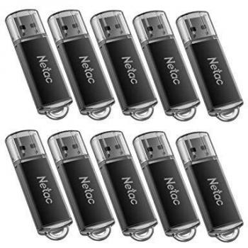 Netac Pendrive 8gb Pack 10, Memoria USB de Estilo Clásico de Negocio, Pendrive Pequeño de Aleación de Aluminio con Grabado Láser, Pen Drive 8 GB Compatible con Ordenador/TV Box/Coche, etc