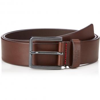 Cinturón de Piel HUGO Gionio Marrón Oscuro 85 cm para Hombre, Casual, con Logo-Prägung