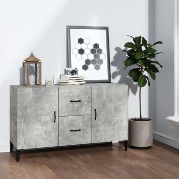 Aparador de madera de ingeniería 100x36x60 cm, Mueble de Almacenaje de Salón, Buffet para salón Moderno, Armario Auxiliar, Armario de Almacenamiento en color gris hormigón