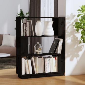 Estantería/divisor de madera de pino 80x25x101 cm en colores natural, blanco y gris, mueble de almacenaje para oficina, estudio, sala de estar y dormitorio