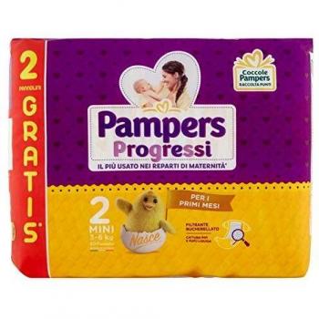 Pañales Pampers Progressi Mini, Tamaño 2 (3-6 kg), 30 Piezas