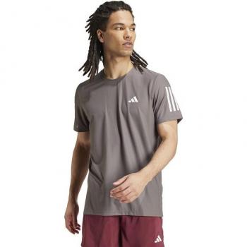 Camiseta técnica de running Adidas Own the Run para hombre, color carbón y lila, manga corta, talla M
