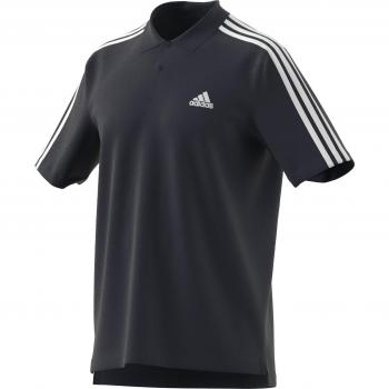 Adidas Essentials 3-Stripes Short Sleeve Piqué Polo Shirt with Embroidered Logo