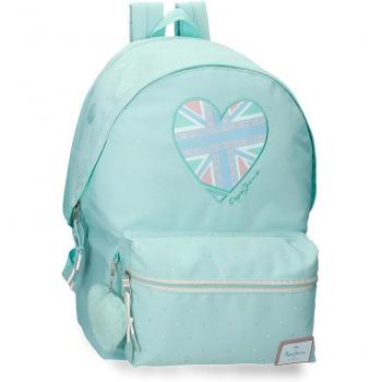 Mochila porta ordenador adaptable Pepe Jeans Nerea dos compartimentos y escolar de niña adaptable a carro