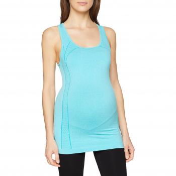 MAMALICIOUS Mlannie Active Tank Top, Camiseta de Tirantes Premamá para Mujer, Azul