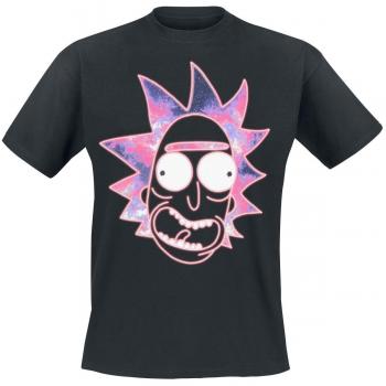 Rick & Morty and Morty Men's Neon Rick Face T-Shirt, Extra Large,
