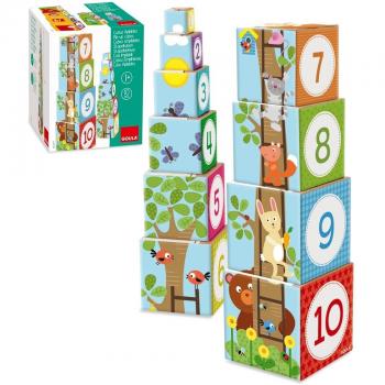 Goula Diset - Juego Educativo de Cubos Apilables con Figuras del Bosque para Niños a partir de 1 año