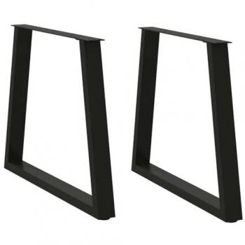 V-Shape Adjustable Dining Table Legs 2 pcs Black 70x(72-73.3) cm Steel