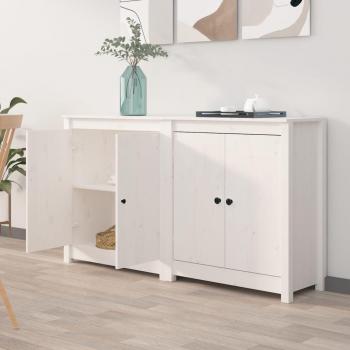 Aparador 2 piezas Blanco 70x35x80 cm Madera maciza de pino