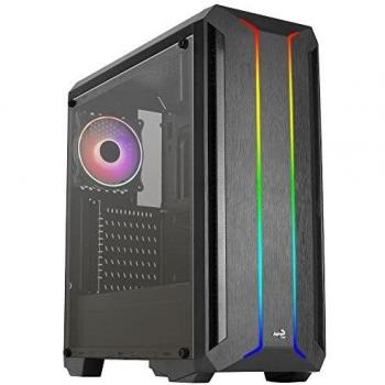 Aerocool SKYLINEV2BK, Caja PC ATX, Panel Frontal Doble LED ARGB, Ventilador ARGB 12cm, Negro