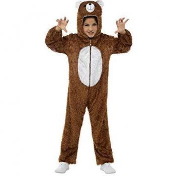 Smiffys-30014 Bambi Miffy Disfraz de Oso, con Traje Entero con Capucha, Color marrón, M-Edad 7-9 años