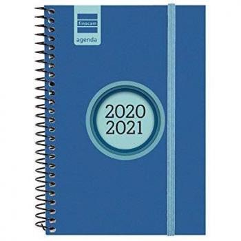 Finocam - Agenda Curso 2020-2021 E8, 120 x 171 Semana Vista Apaisada Espir Label, Azul Cobalto, Catalán