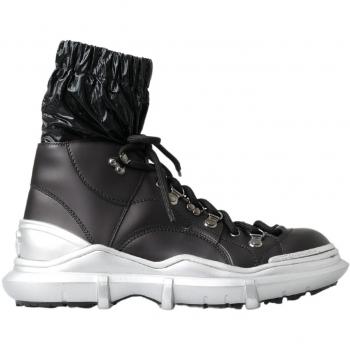 Dolce & Gabbana Black Nylon Galileo High Top Sneakers Shoes - EU41/US8, Size: 8 US, Size: 7 UK, Color: Black, Type: High Top Sneakers