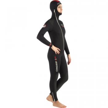 Cressi Diver Traje de Buceo, Mujeres, Negro/Rojo, M
