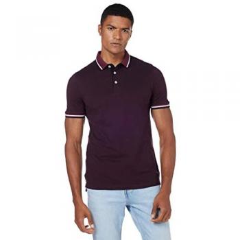 Jack & Jones Men's Classic Bordeaux Slim Fit Cotton Polo Shirt