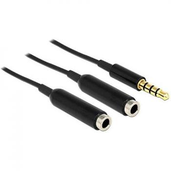 DELOCK Cable adaptador jack 1 x St > 2 x Bu negro 4 Pin 25 cm
