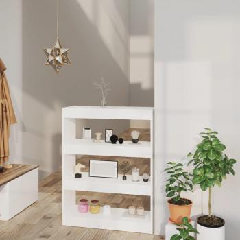 Librería/partición blanco 80x30x103 cm madera multicapa