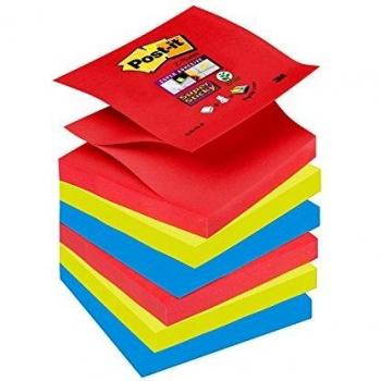 Post-It R330-6SS-JP - Pack de 6 notas super sticky, diseño Bora Bora, 76 x 76 mm, color amarillo